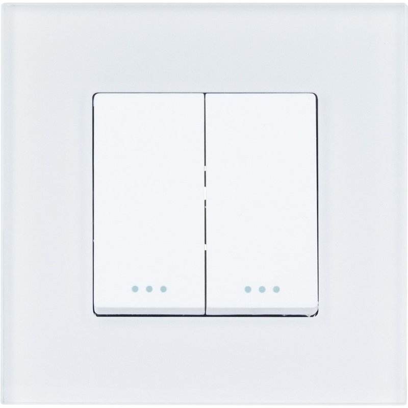 Interrupteur Double avec Plaque PC Modern Blanc