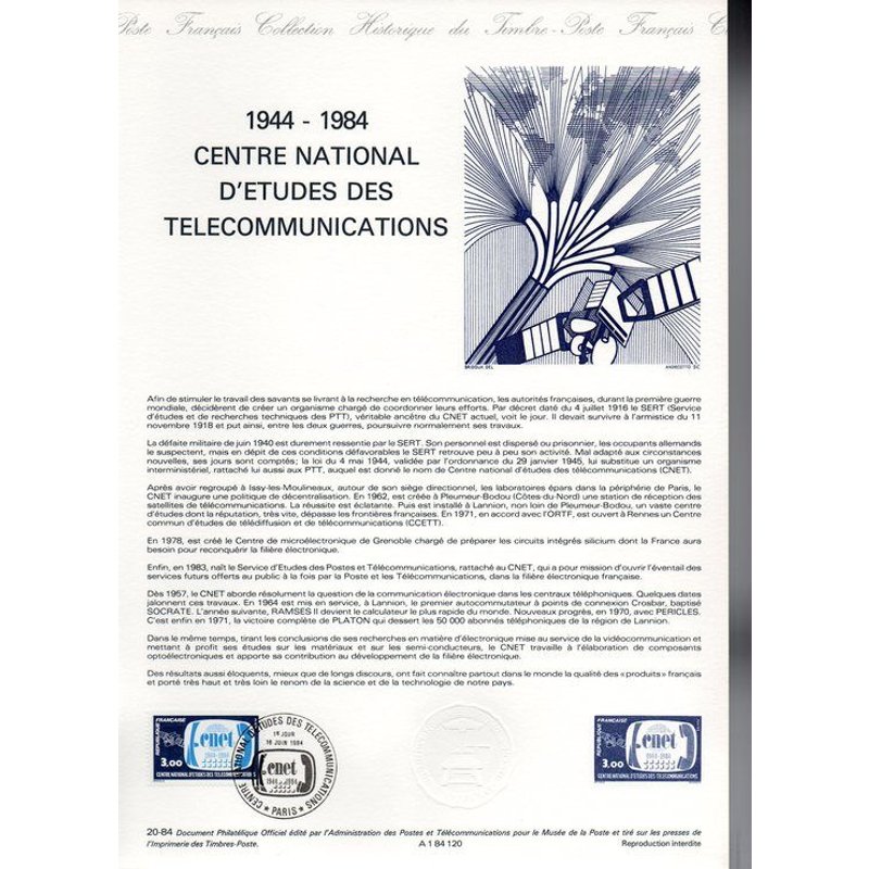 1944-1984 - Centre National D'études Des Télécommunications - Paris Le 18 Juin 1984