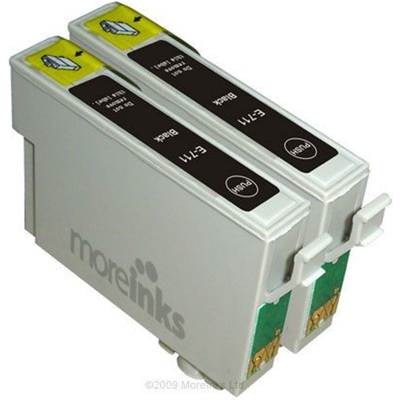 2x Cartouches D'encre Compatibles - Avec Puce Pour Remplacer T0711 - Black