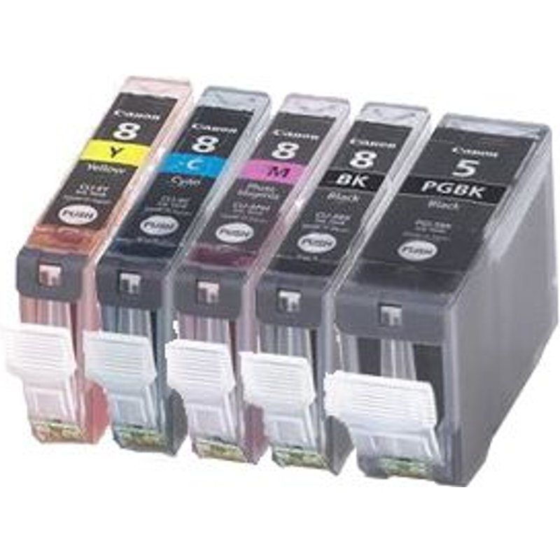 5x Cartouches D'encre Compatibles - Avec Puce - Cyan / Magenta / Yellow / Black Pour Canon/Pixma Ip4300 Ip5200r Mp530 Mp600r Mp800 Mp810 Ip4200 Ip4500 Ip5100 Ip5200