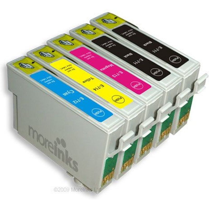 5x Haute Capacité Cartouches D'encre Compatibles - Avec Puce - Cyan / Yellow / Magenta / Black Pour Epson/Stylus/Office/Wifi D78 D92 Dx4000 Dx4050 Dx4400 Dx4450 Dx5000 Dx5050 Dx6000 Dx6050