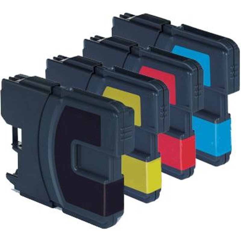 4x Haute Capacité Cartouches D'encre Compatibles Pour Remplacer Lc1100 - Cyan / Magenta / Yellow / Black Pour Brother Dcp J715w Mfc J615w