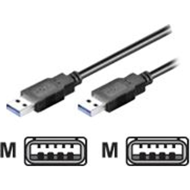 M-CAB - Câble USB - USB type A (M) pour USB type A (M) - USB 3.0 - 1.8 m - noir