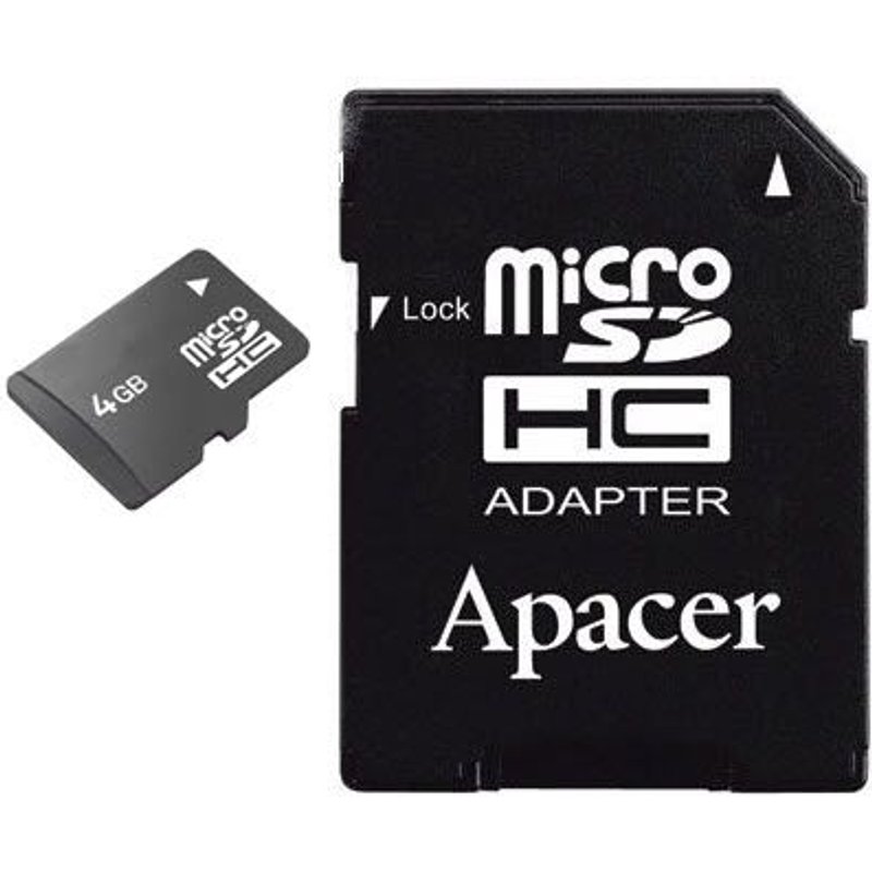 Carte Micro SD 4 Go + Adaptateur SD Samsung S3100