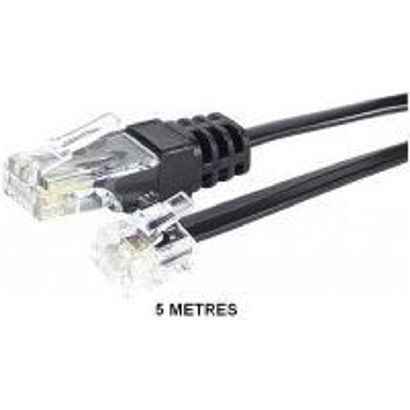 Câble téléphonique RJ11 / RJ45 Noir 5 mètres