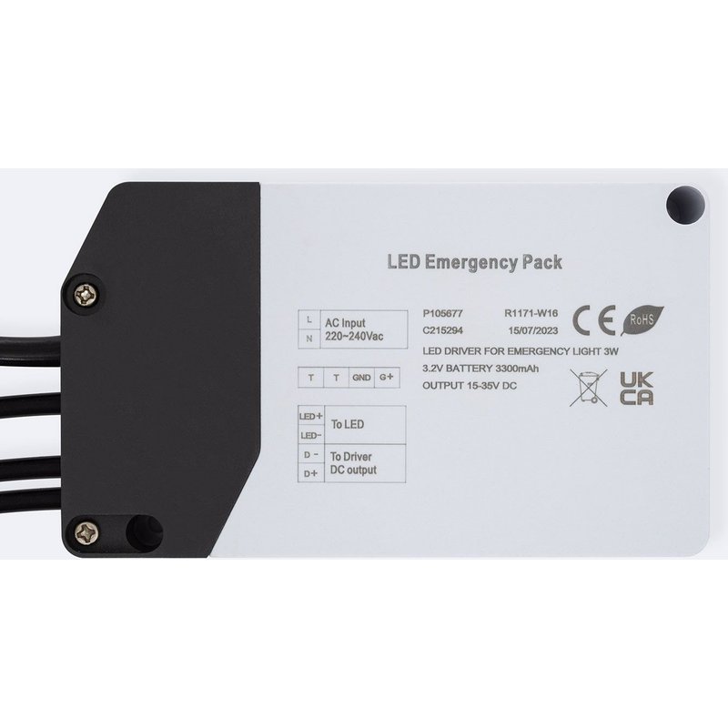 Driver avec Batterie pour Éclairage de Secours LED 15-50V DC 3W 3 W