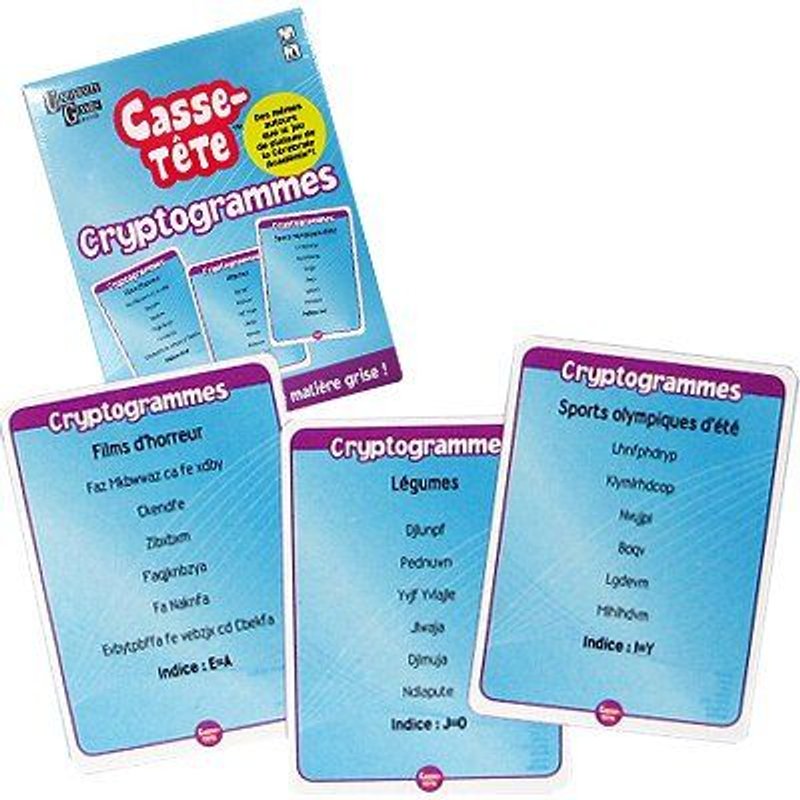 Jeu De Cartes - Casse Tete : Cryptogrammes