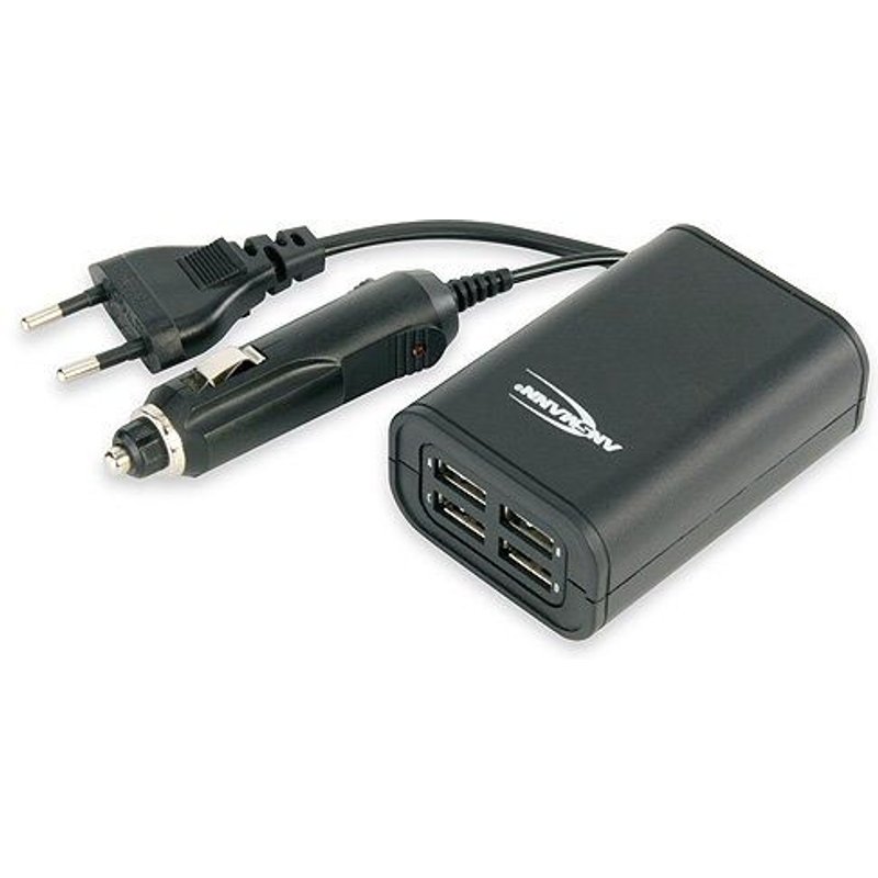 ANSMANN Quattro USB - Adaptateur d'alimentation pour voiture - 2000 mA - 4 connecteurs de sortie