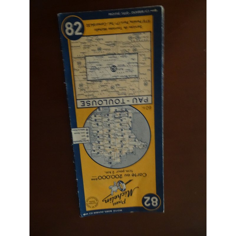Carte Michelin - 82- Pau Toulouse - 1948