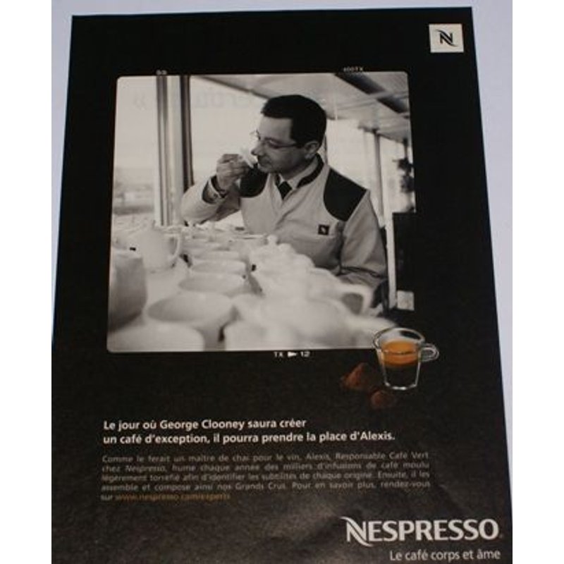 Publicité Papier Café Nespresso George Clooney