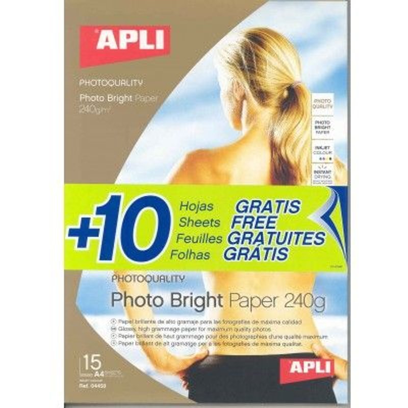 APLI PAPER - A4 (210 x 297 mm) - 220 g/m² - 10 feuille(s) papier photo