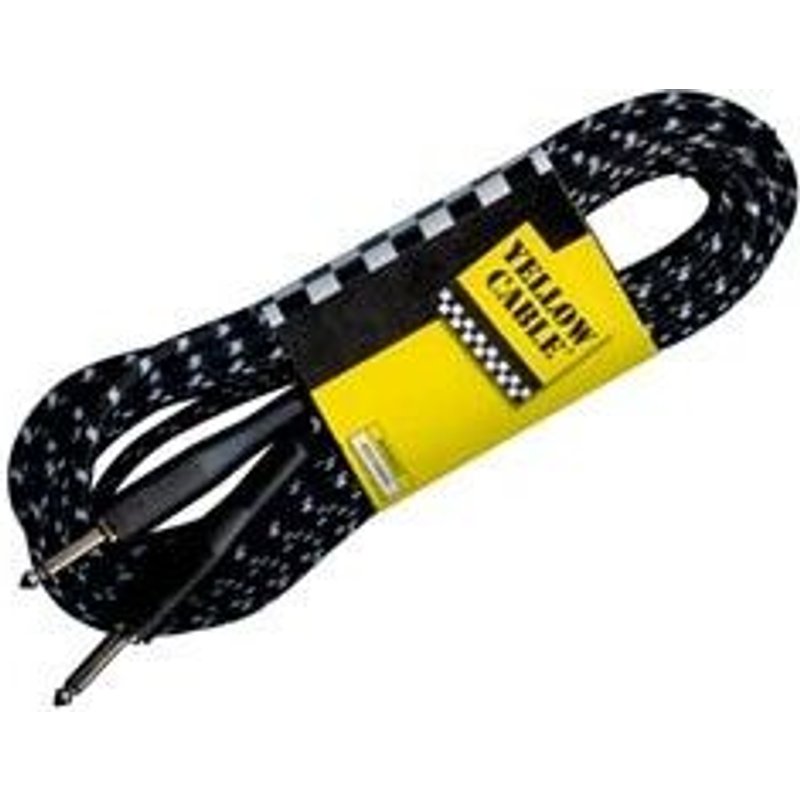 Câble Jack/Jack gaine tressée gris/noir 6m - Yellow Cable G66DG
