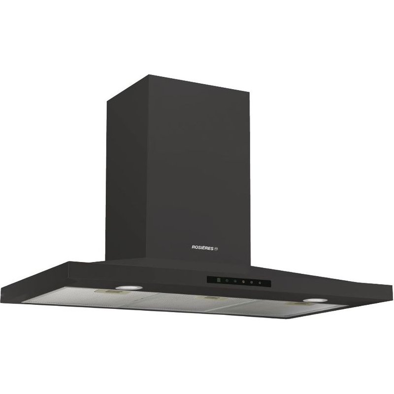 Rosieres - Hotte décorative murale 90cm 69db 609m3/h noir rhp97000/1lpn/1