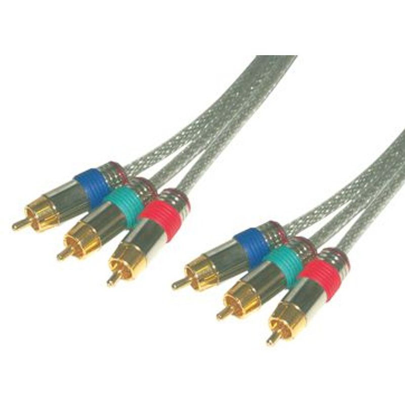 MCL Samar - Câble vidéo - vidéo composante - RCA (M) pour RCA (M) - 3 m - translucide