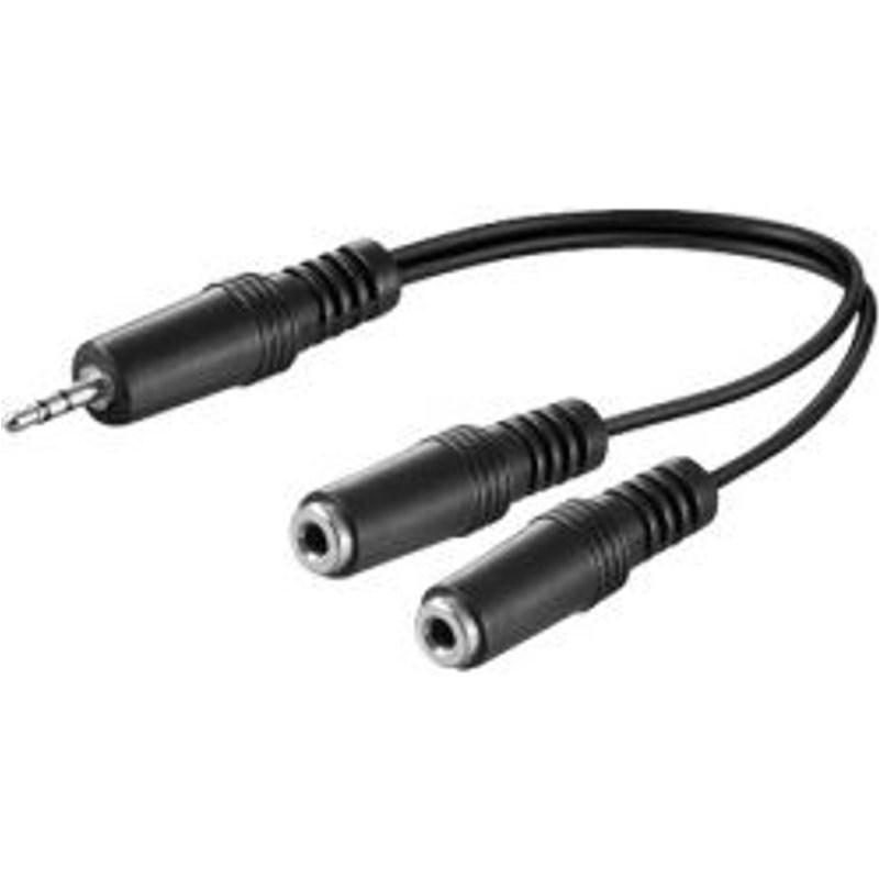 Câble adaptateur audio Jack 3.5mm mâle stéréo vers 2x Jack 3.5mm femelles mono, 0.2m cd50465