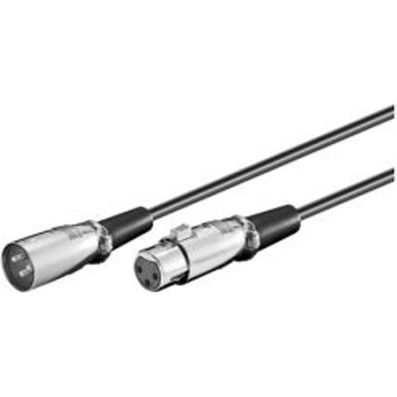 MicroConnect - Rallonge de câble vidéo - XLR3 mâle pour XLR3 femelle - 2 m - noir