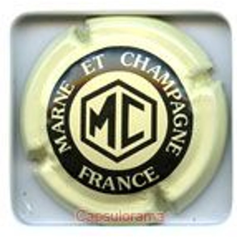 Capsule De Champagne Marne Et Champagne Jaune-Creme Et Noir