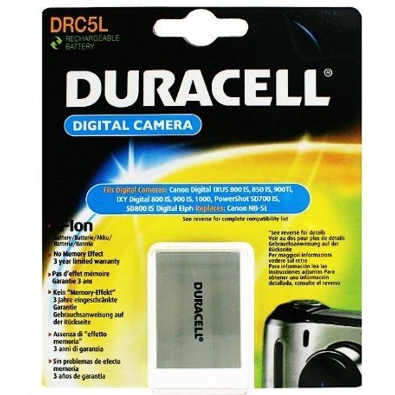 Duracell - Pile pour appareil photo Li-Ion 820 mAh - pour Canon PowerShot S110; PowerShot ELPH SD790, SD870, SD880, SD890, SD950, SD970, SD990