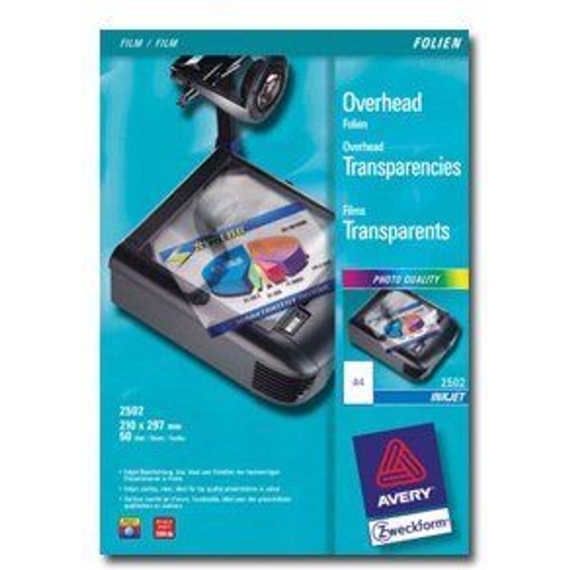 Avery - Feuille transparente - A4 (210 x 297 mm) 50 unités