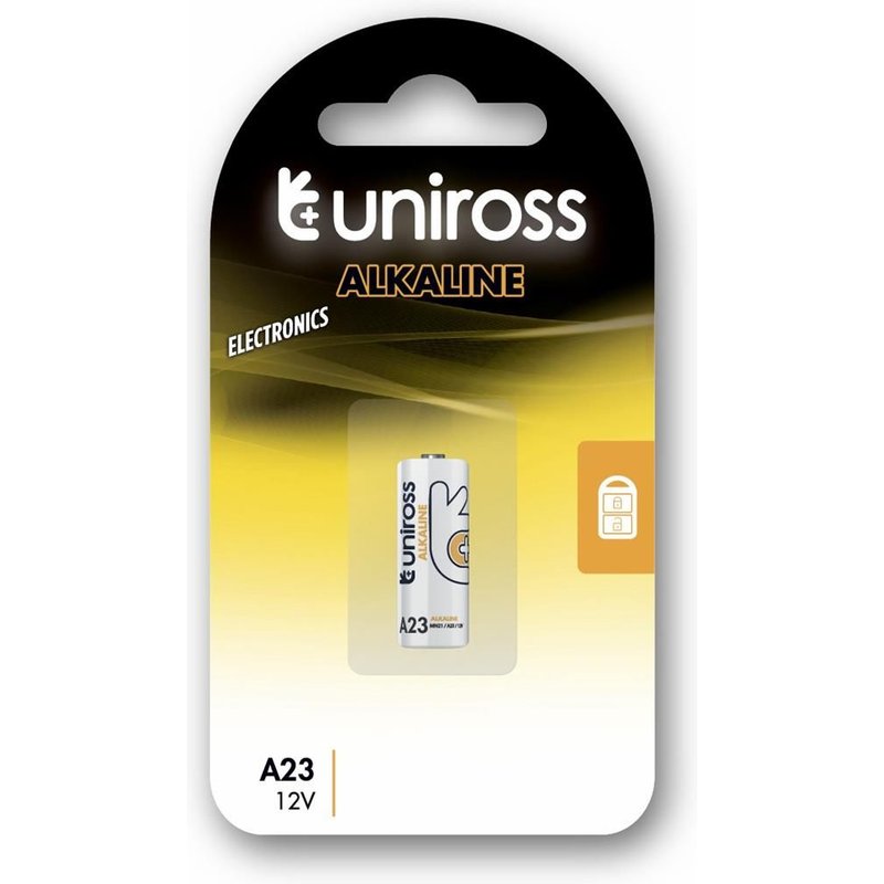 UNIROSS Pack de 1 Pile Alcaline A23, GP23A, V23GA, LRV08, 8LR932, 8LR23, MN21, 12V