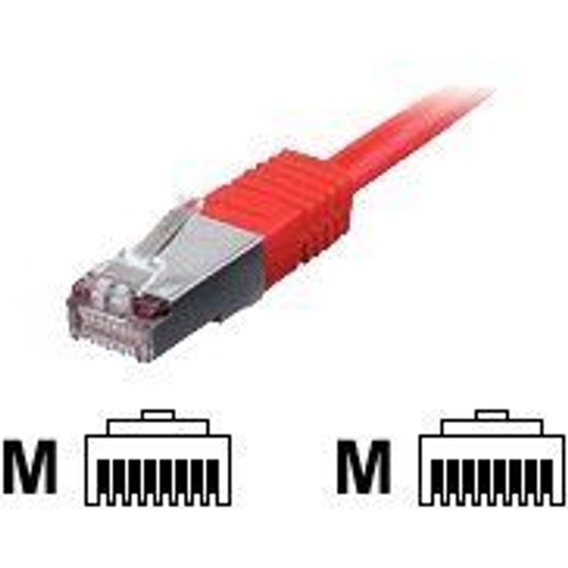 equip - Cordon de raccordement - RJ-45 (M) pour RJ-45 (M) - 50 cm - SF/UTP - CAT 5e - moulé - rouge