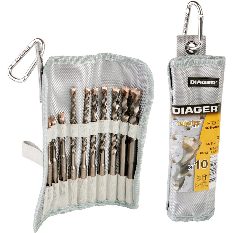 Trousse 10 forets béton SDS-plus DIAGER 116D