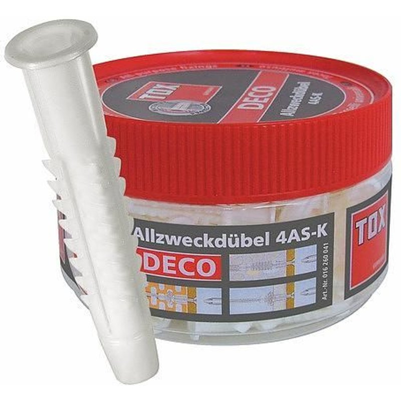 Chevilles polypropylène avec collerette - 6x41 mm - 190 pièces - 4 ASK TOX