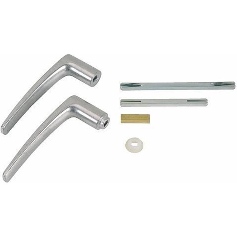 Poignées doubles - universelles - alu poli - carrés de 6 et 7 mm BILCOCQ