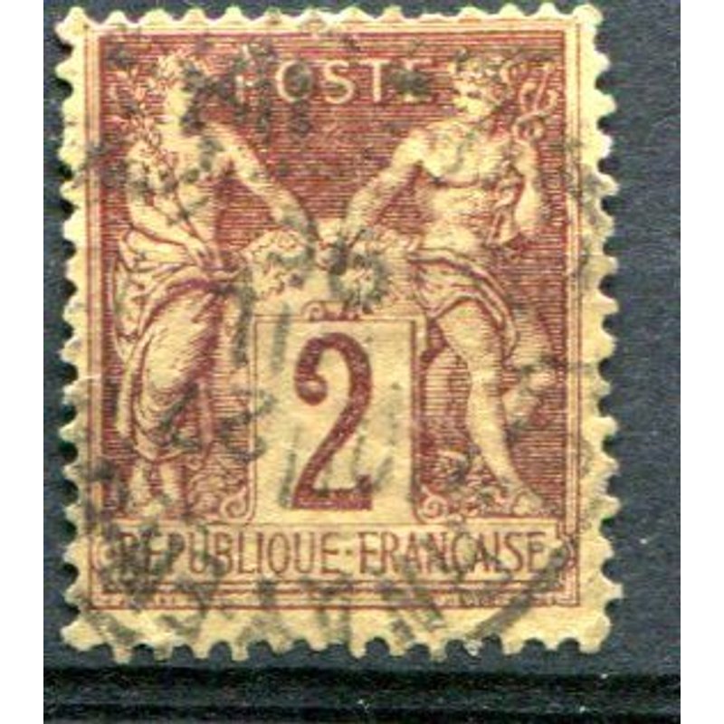 France Année 1877-1800 N° 85 Oblitéré Groupe Allégorique Paix Et Commerce Type Sage 2