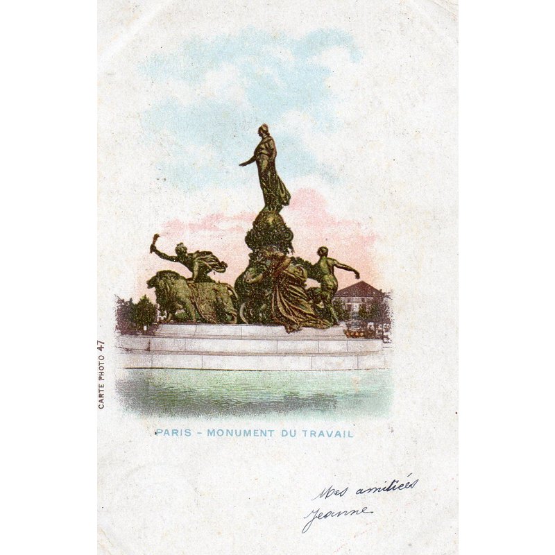 Cpa -Paris Monument Du Travail