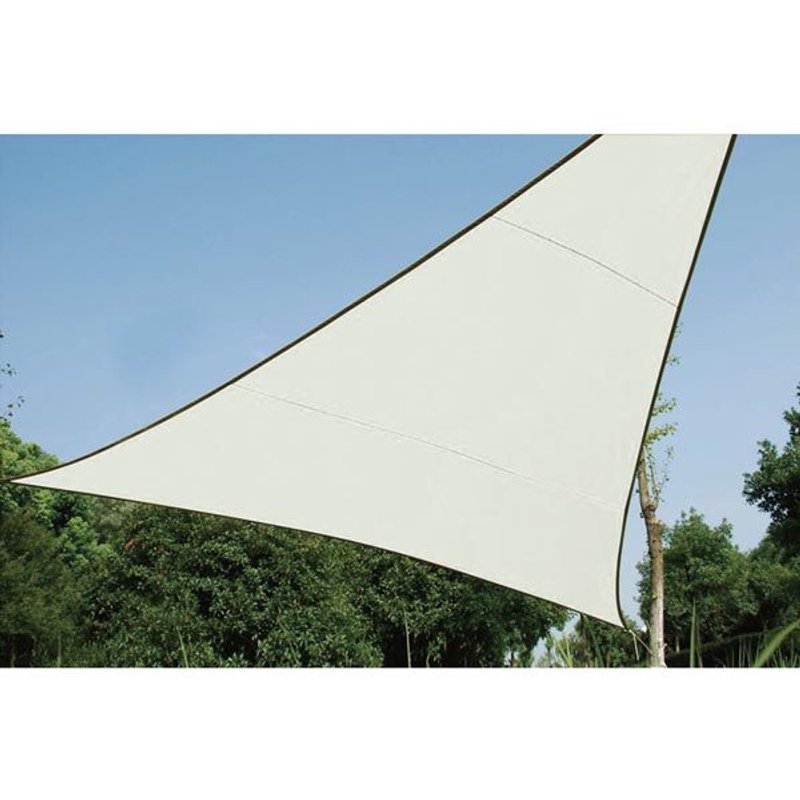 VOILE SOLAIRE TRIANGULAIRE - 5 x 5 x 5m, couleur: crème