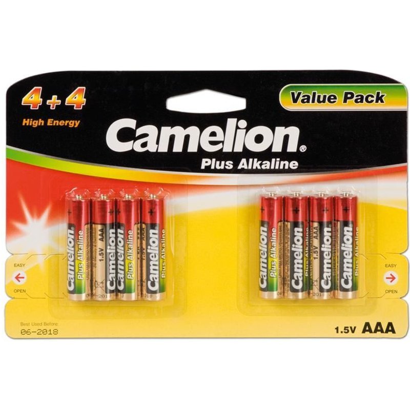 Pack de 8 Pile Alcaline LR03 Micro AAA Camelion