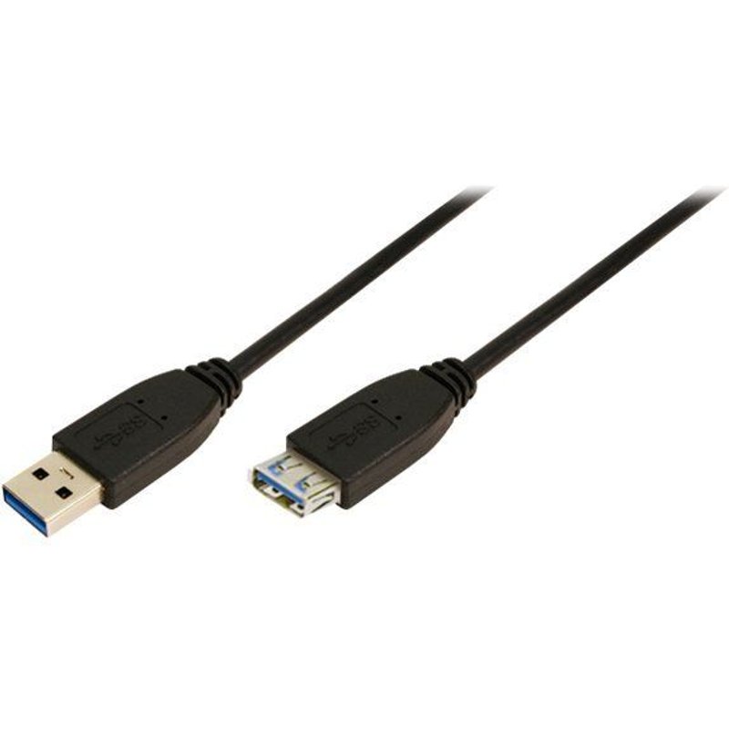LogiLink - Rallonge de câble USB - USB type A (M) pour USB type A (F) - USB 3.0 - 3 m - moulé - noir