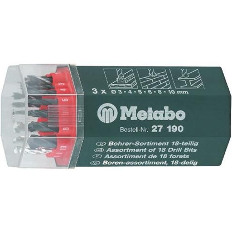 Assortiment de forets, 18 pièces Metabo - 627190000