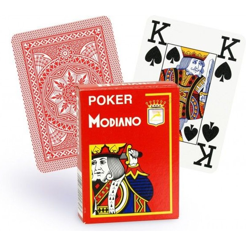 Cartes Modiano 100% Plastique 4 Index (Rouge)