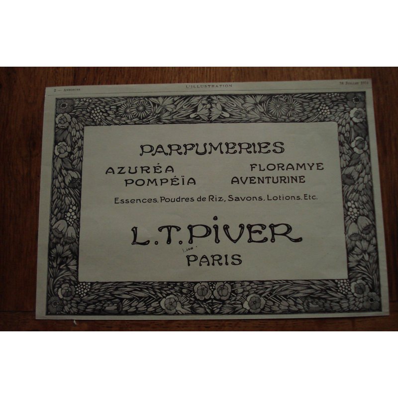 Publicité Années 1914 Parfumeries L.T Piver