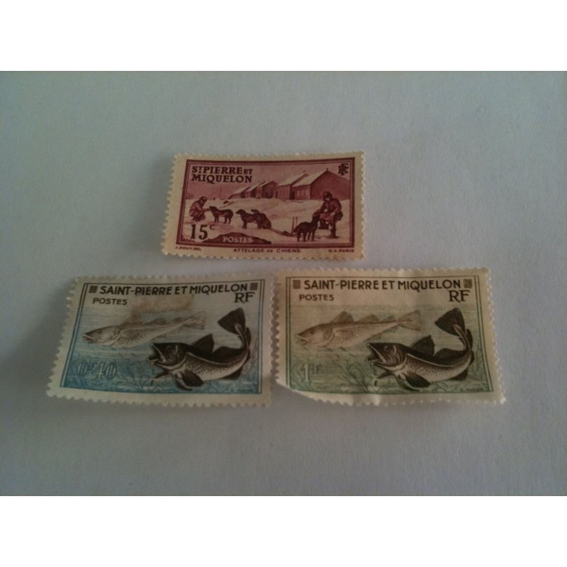 Lot De 3 Timbres Saint Pierre Et Miquelon France