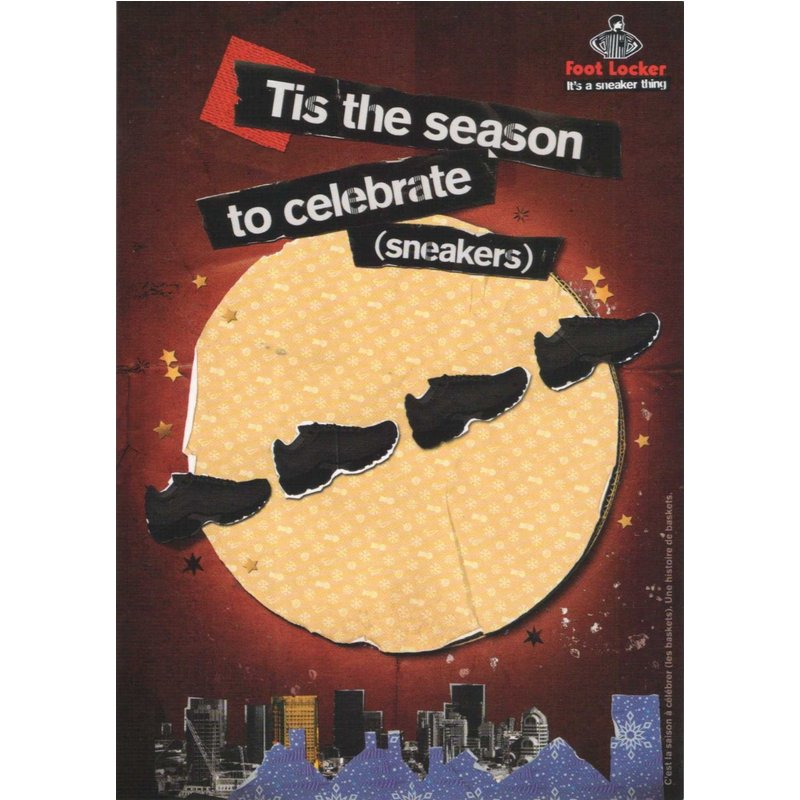 Carte Postale Publicitaire. Foot Locker. Tis The Season To Celebrate (Sneakers)