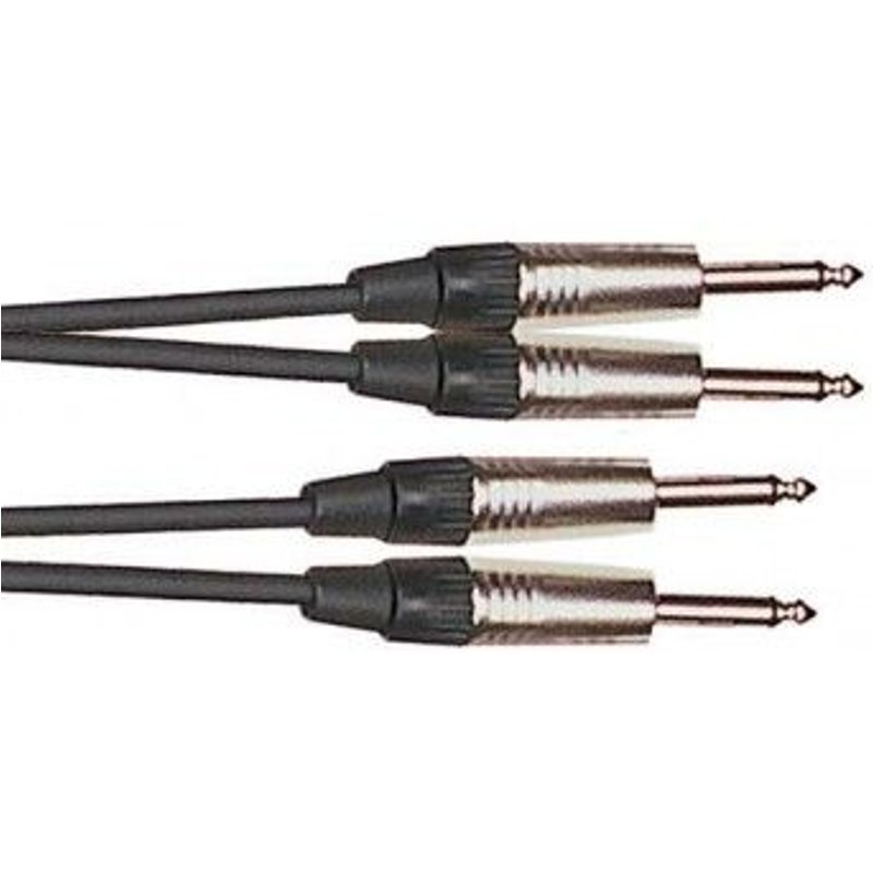 Câble 2 jack mâle 6,35 - 2 jack mâle 6,35 - Yellow Câble K08 3 mètres