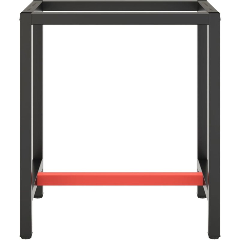 vidaXL Cadre de banc de travail Noir et rouge mat 70x50x79 cm Métal