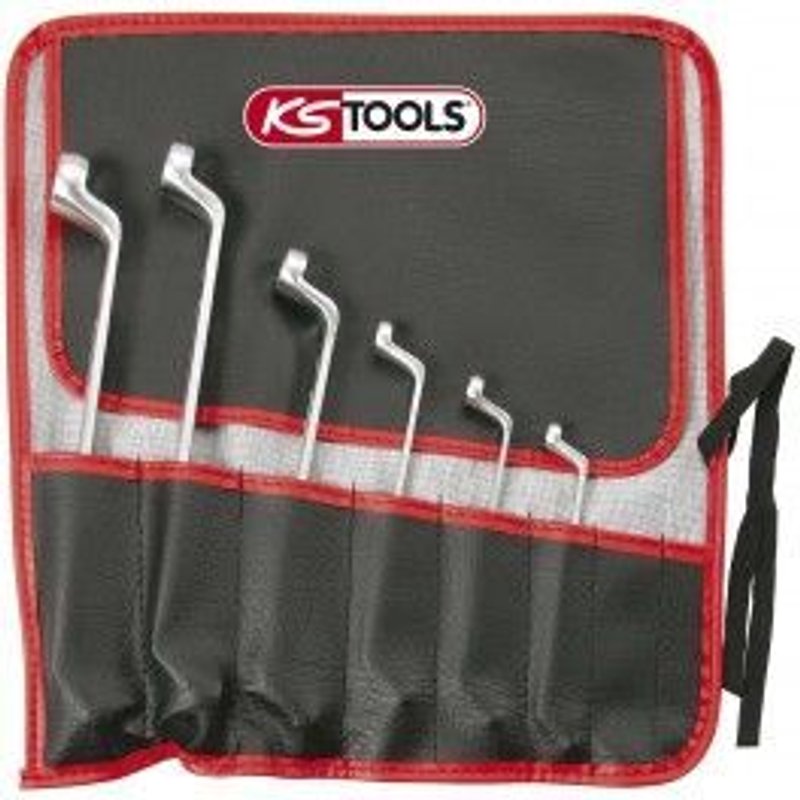 Jeu de 6 clés polygonales TORX, 6x8-7x11-10x12-14x18-16x22-20x24 -contre coudé-