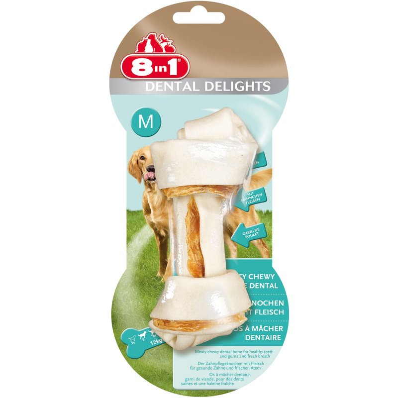 Os À Mâcher Pour Chien Hygiène Des Dents/Dental Delights 8 In 1 - Os Delights Dental Taille M (13 Cm) Blister De 1