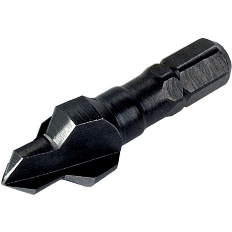 Wolfcraft Foret-fraise à tourillon, en acier à outils, 3 tranchants, queue hexagonale Ø 3 - Ø 8