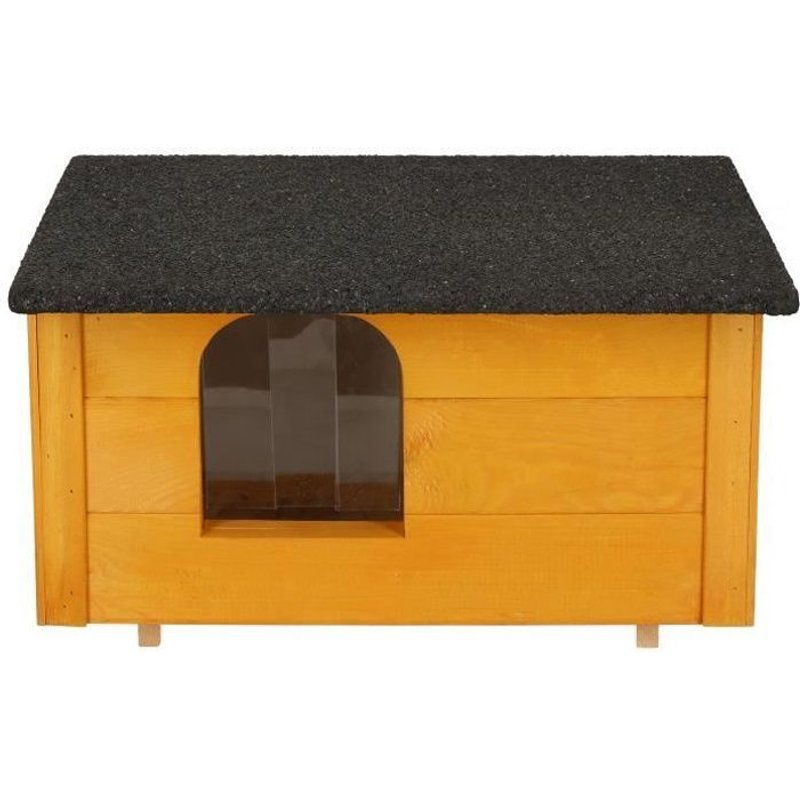 Maison En Bois Pour Chats Et Chiens - Springos® - 39 X 54 X 30 Cm - Parois Isolées - Toit Rabattable
