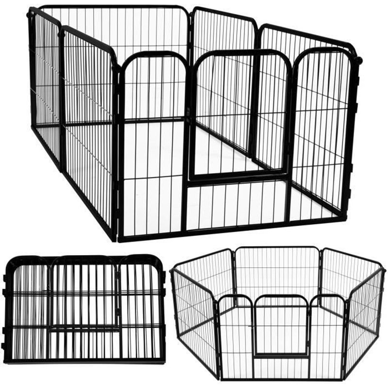 Springos® Enclos Pour Chien Modulable 6 Parties Pliable 165 Cm X 84 Cm X 60 Cm
