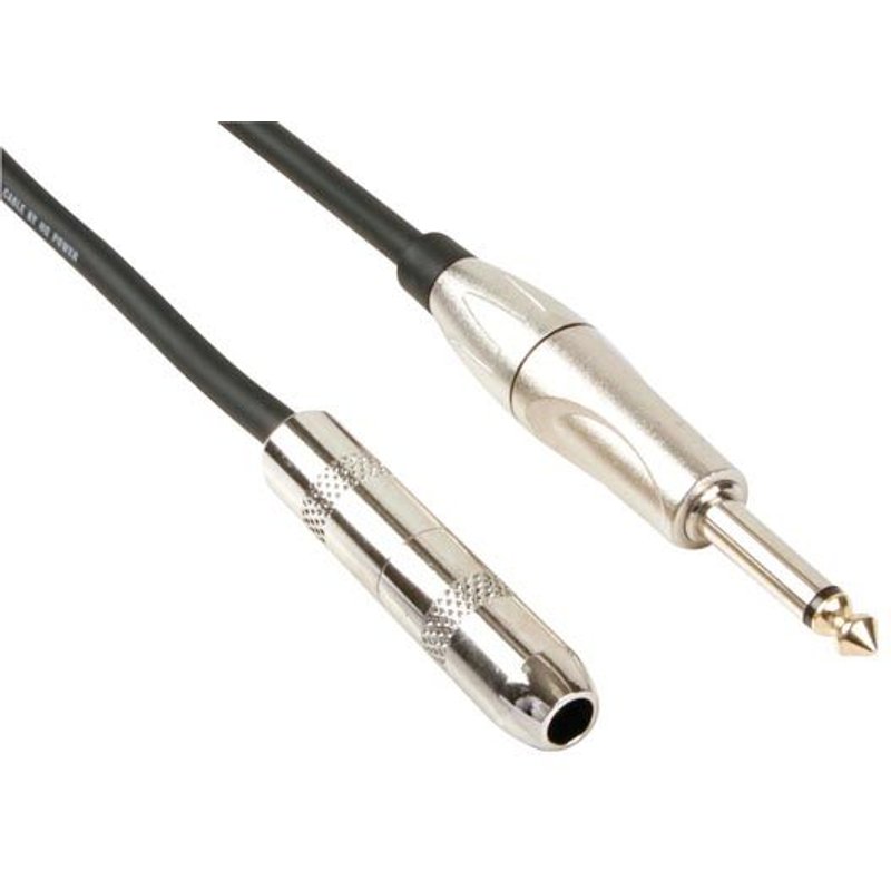 Rallonge casque Jack 6,35 stéréo Femelle - Jack 6,35 mono mâle - 5m