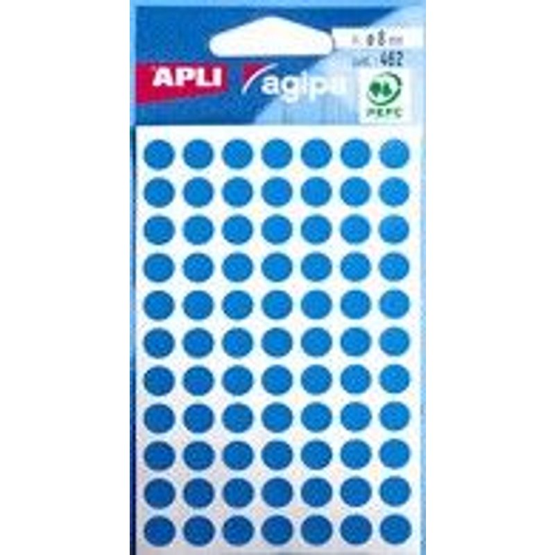 Apli-Agipa - Adhésif Permanent - Jaune - Diamètre 8 Mm 462 Étiquette(S) (6 Feuille(S) X 77 Étiquettes