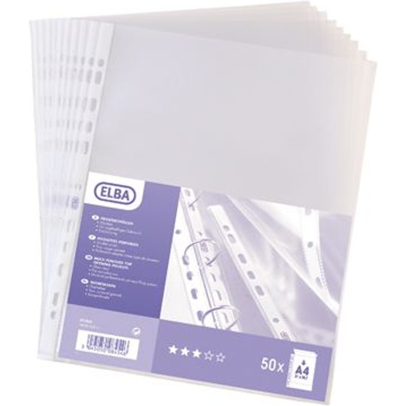 ELBA Pochettes perforées, format A4, PP, antireflet, 0,06 mm