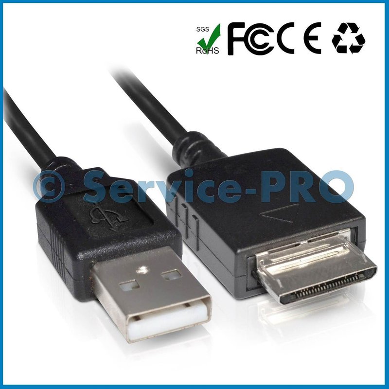 Service PRO® Câble certifié Sony NWZ-S718F Walkman data / transfert / chargeur / alimentation USB 2.0 Haut Débit