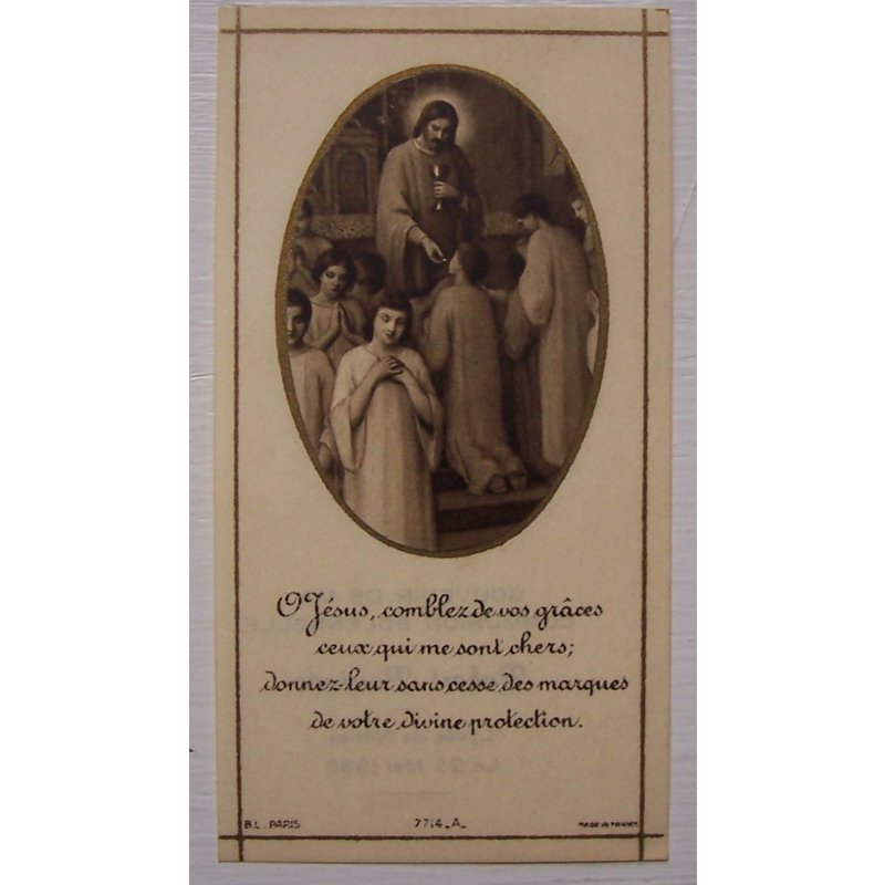 Image Religieuse Pieuse "La Communion" 1939